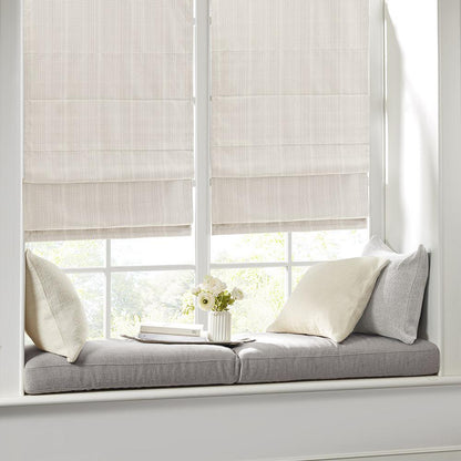 Basketweave Room Darkening Cordless Roman Shade