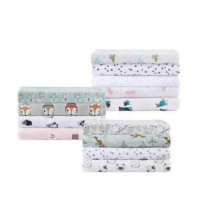 Cozy Soft Cotton Flannel Printed Sheet Set, Grey/Pink Cats color