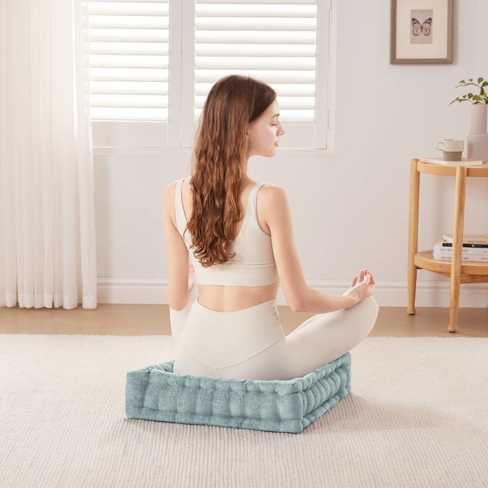 Azza Poly Chenille Square Floor Pillow Cushion Compress Pack