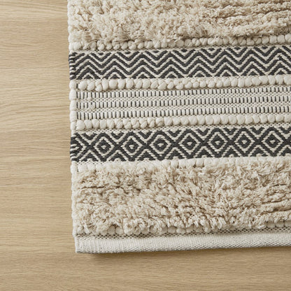 Woven Texture Stripe Bath Rug