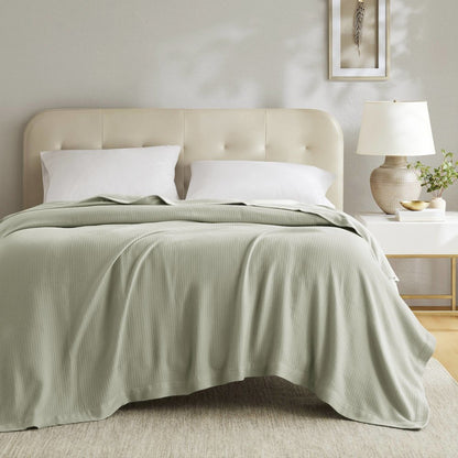 Egyptian Cotton Blanket, Sage Green color
