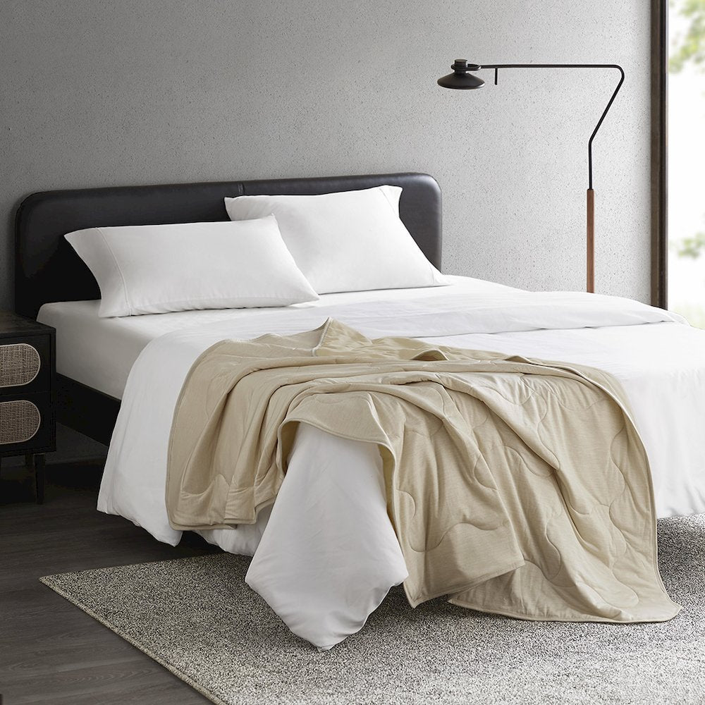 Cooling Touch Down Alternative Throw in Tan Color