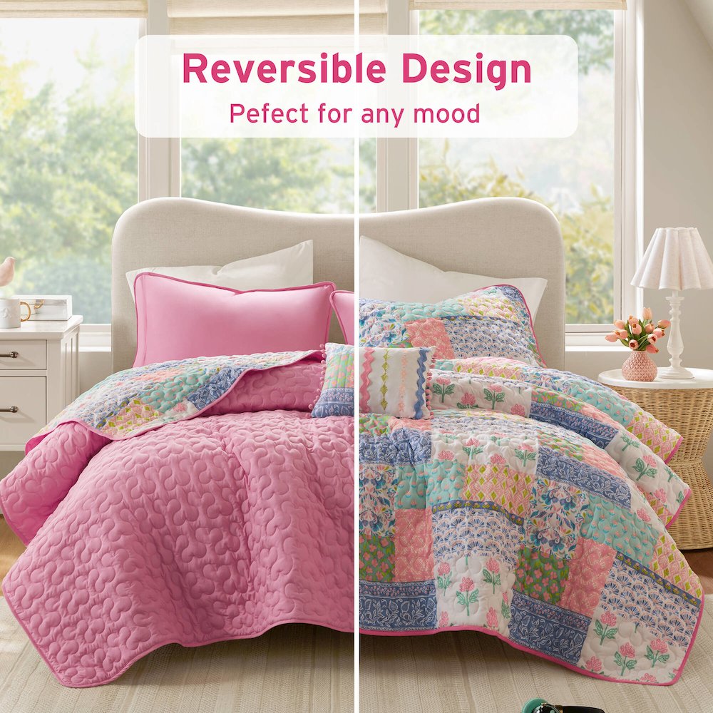 Nellie 4pcs Quilt Set, Pink color