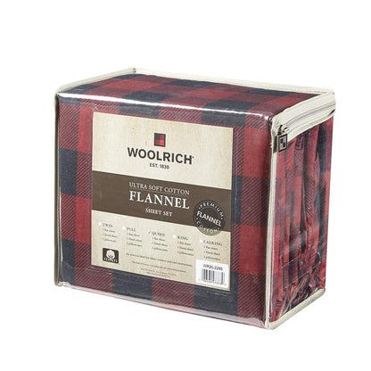 Flannel Sheet Set, Red/Black Buffalo Check color