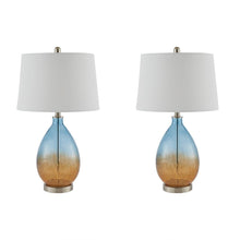 Cortina Blue Glass Table Lamp Set, Belen Kox