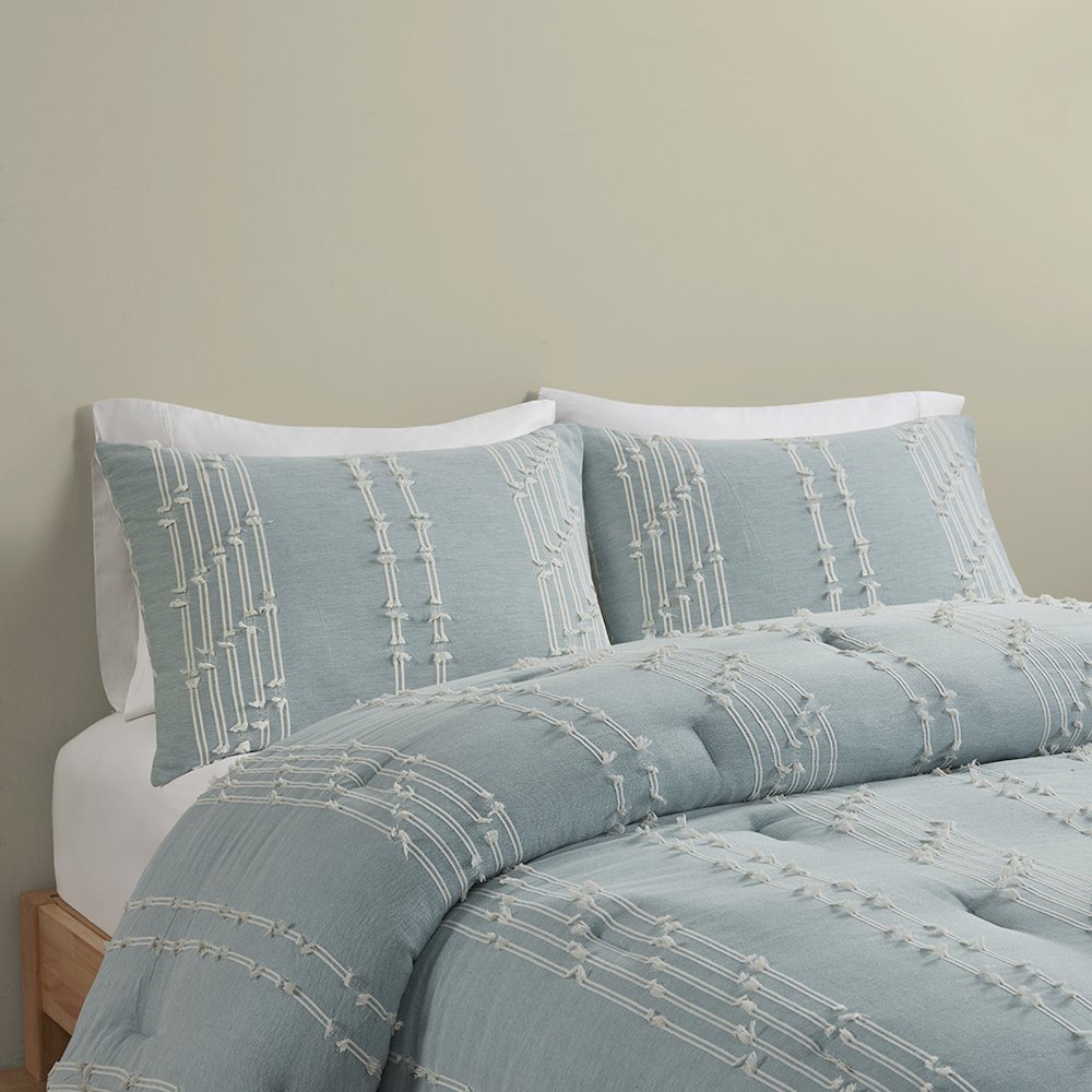 Kara 3 Piece Cotton Jacquard Comforter Set
