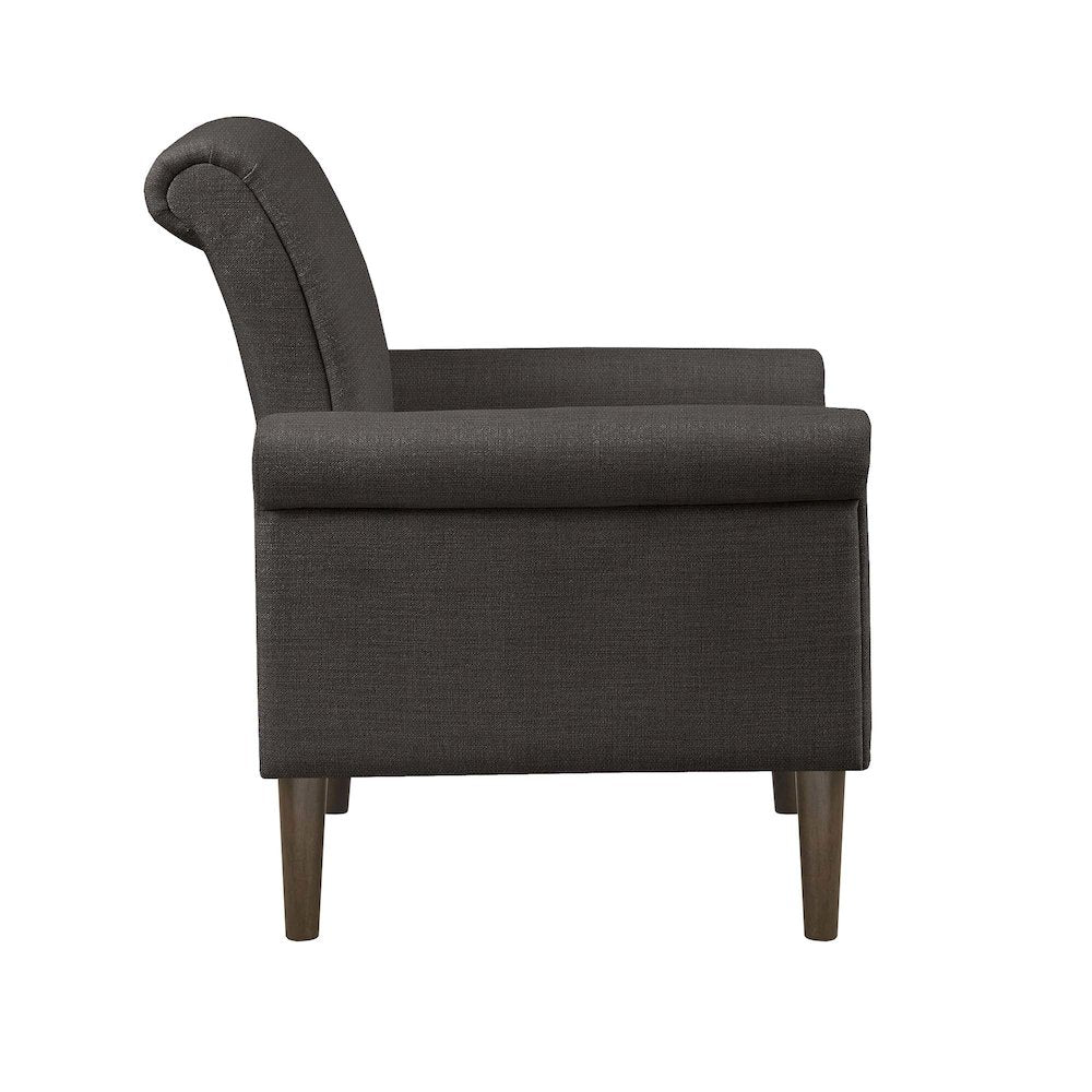Jeanie Rolled Arm Accent Chair, Grey color