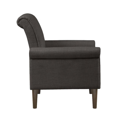 Jeanie Rolled Arm Accent Chair, Grey color