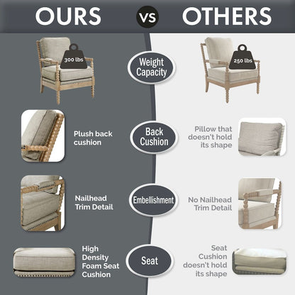 Donohue Turned Wood Frame Armchair