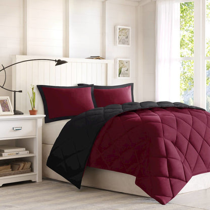 3M Scotchgard Diamond Quilting Reversible Down Alternative Comforter Set