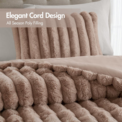 Jasmine 3 Piece Faux Fur Comforter Set
