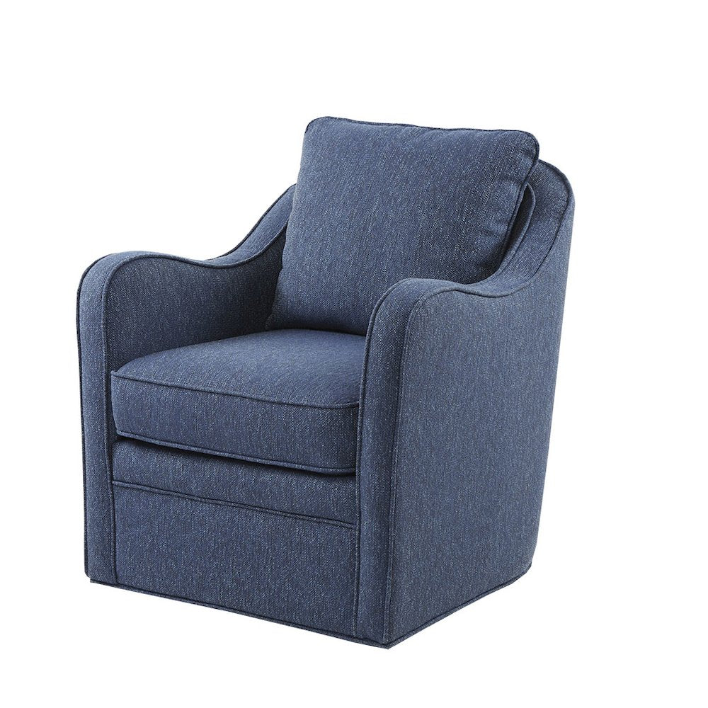 Brianne Upholstered Swivel Curved Armchair