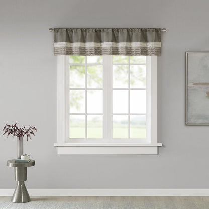 Natural Pintuck Striped Window Valance, Belen Kox