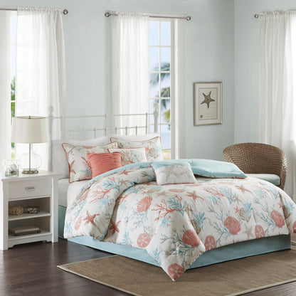 7 Piece Cotton Sateen Comforter Set