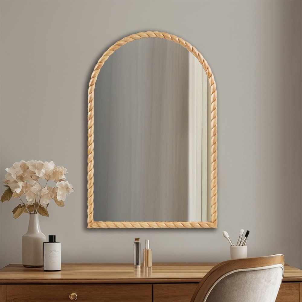 Montra Arched Braided Wood Wall Mirror