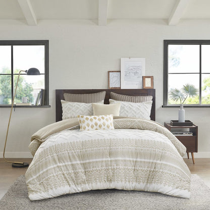 3 Piece Cotton Comforter Set with Chenille Tufting