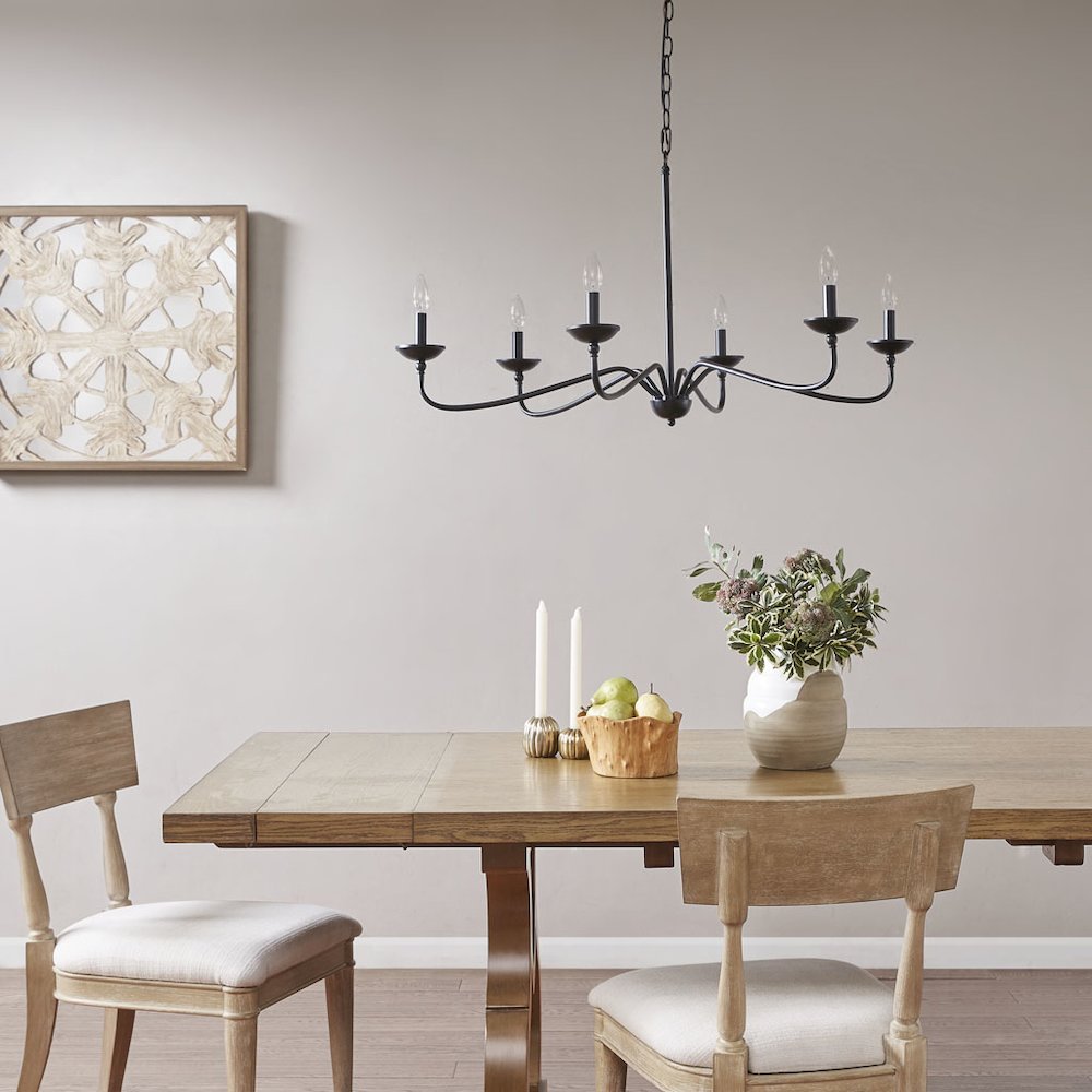 6-Light Farmhouse Metal Chandelier