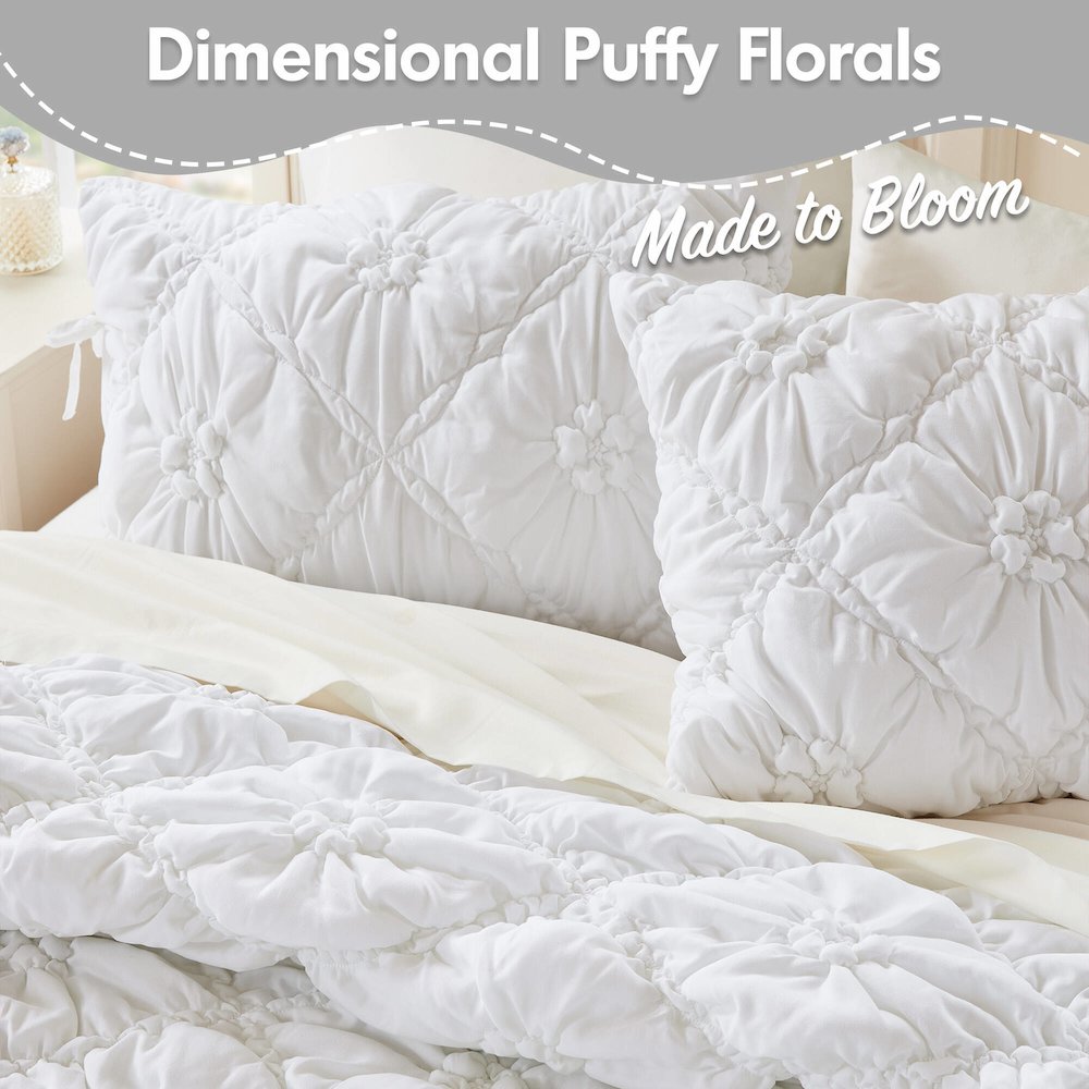 Lily 3PCS Comforter Set, White color