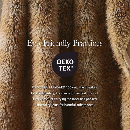 Botswana Animal Faux Fur Throw Blanket, Bobcat color