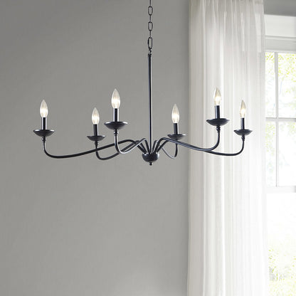 6-Light Farmhouse Metal Chandelier