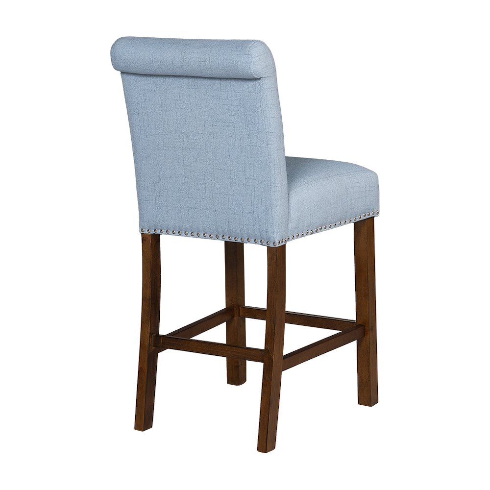 Upholstered Counter Stool with Nailhead Trim Set of 2