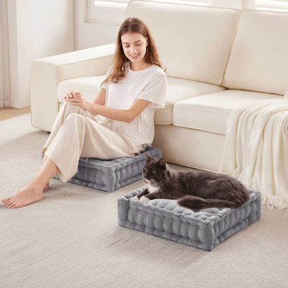Azza Poly Chenille Square Floor Pillow Cushion Compress Pack