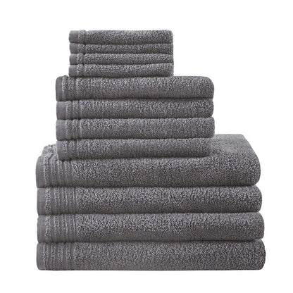 Big Bundle 100% Cotton Quick Dry 12 Piece Bath Towel Set