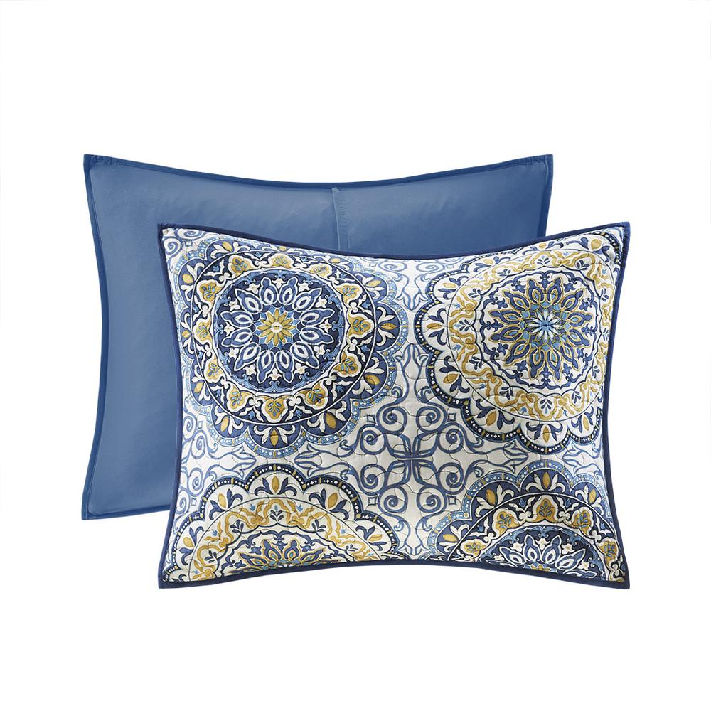 6 Piece Reversible Quilt Set with Throw Pillows