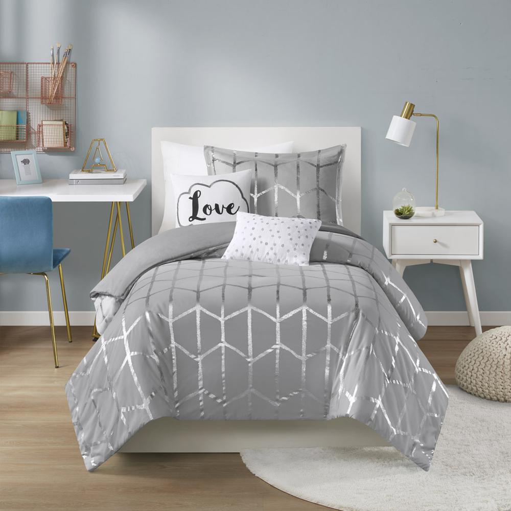 Metallic Printed Duvet Cover Set