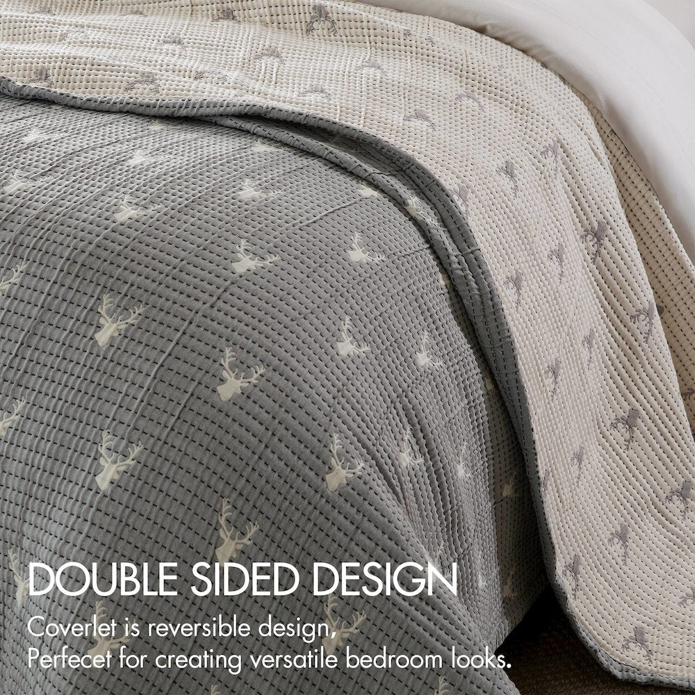 Keystone Coverlet Set, Grey color