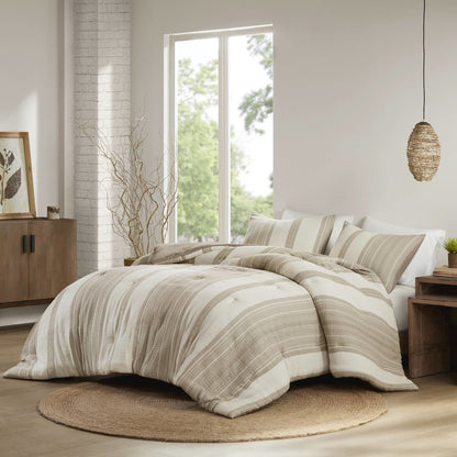 Mesa Comforter 3 PCS Set, Tan color