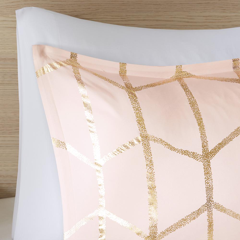 Blush & Gold Geometric Comforter Set, Belen Kox
