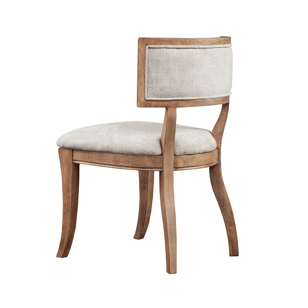 Marie Upholstered Split-Back Dining Chairs with Curved Wood Frame (Set of 2)