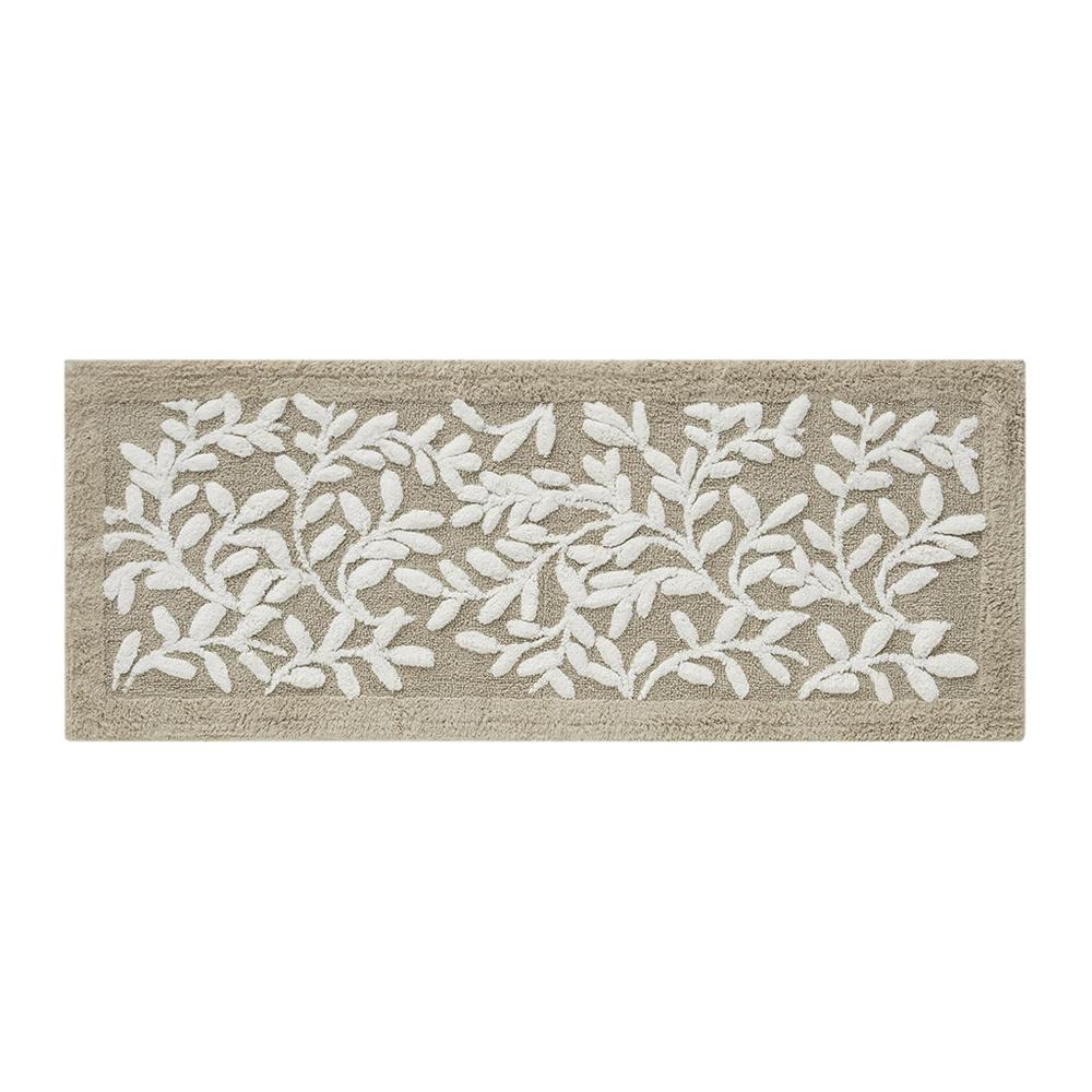 Serene Cotton Tufted Bath Rug, Taupe color