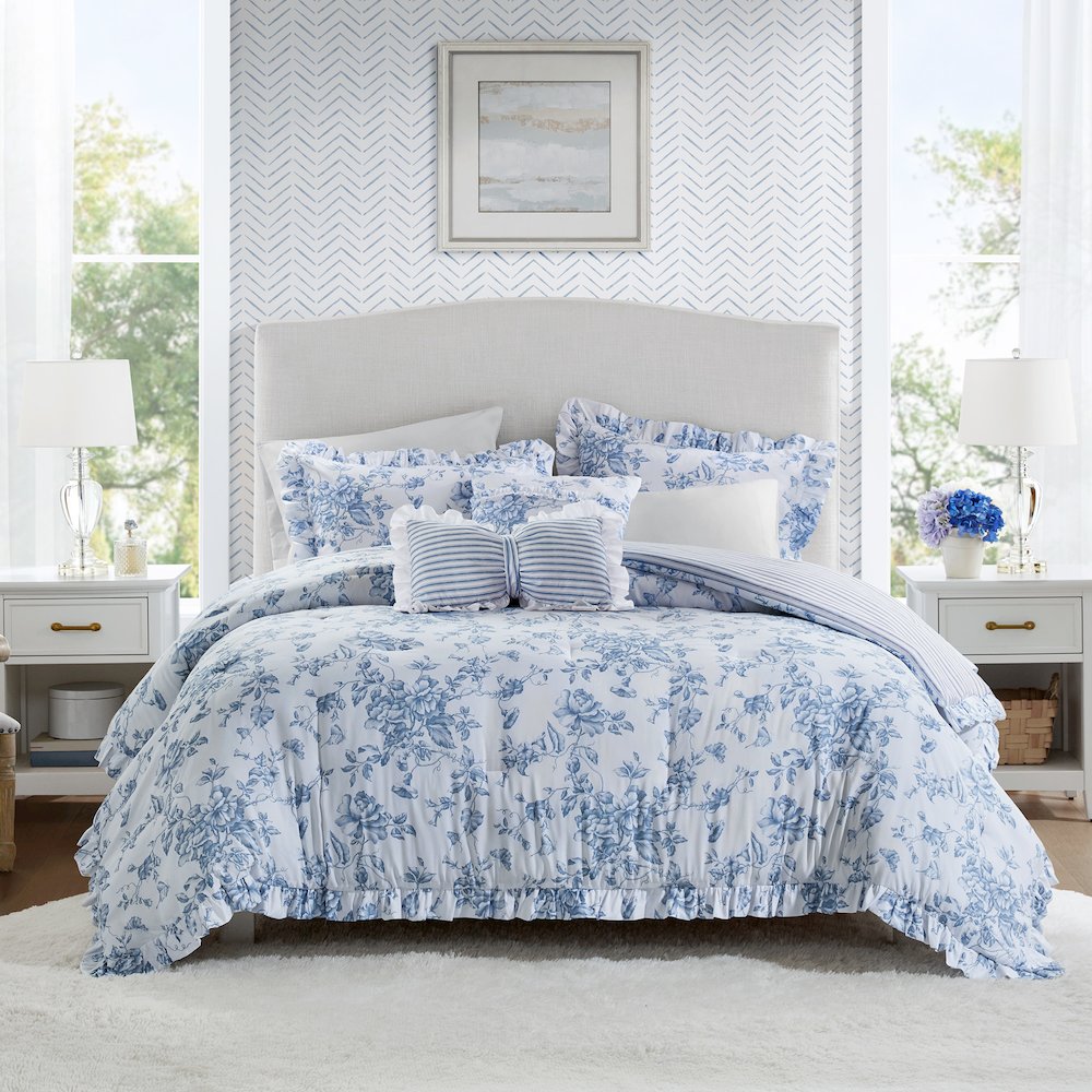 5 Pieces Comforter Set with Decorative Pillows