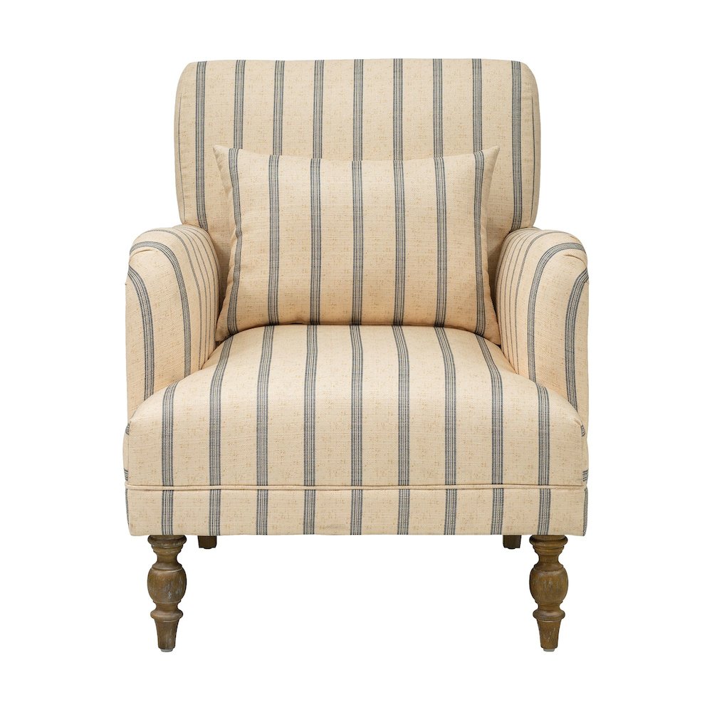 Amanda Accent Chair, Linen/Blue color