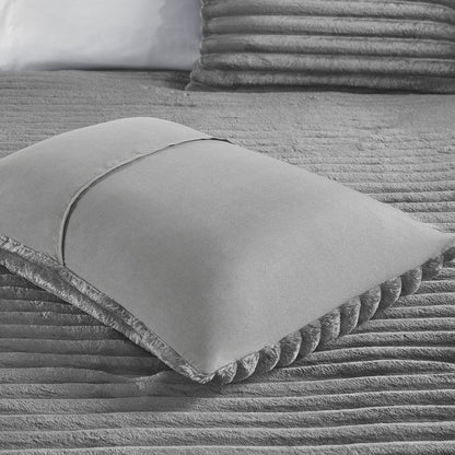 2 Piece Corded Plush Comforter Set