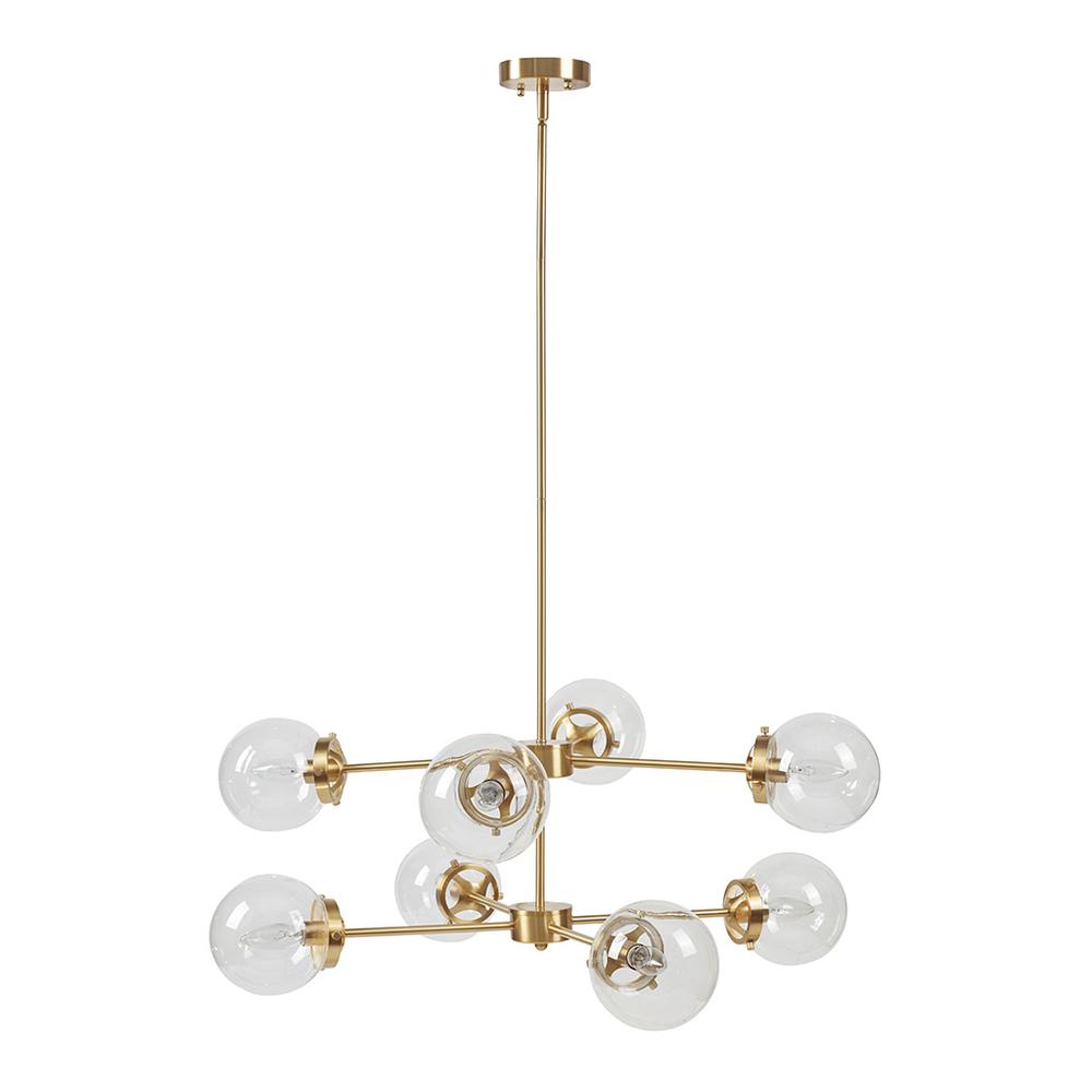 8-Light Metal Chandelier with Globe Bulbs