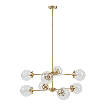 8-Light Metal Chandelier with Globe Bulbs