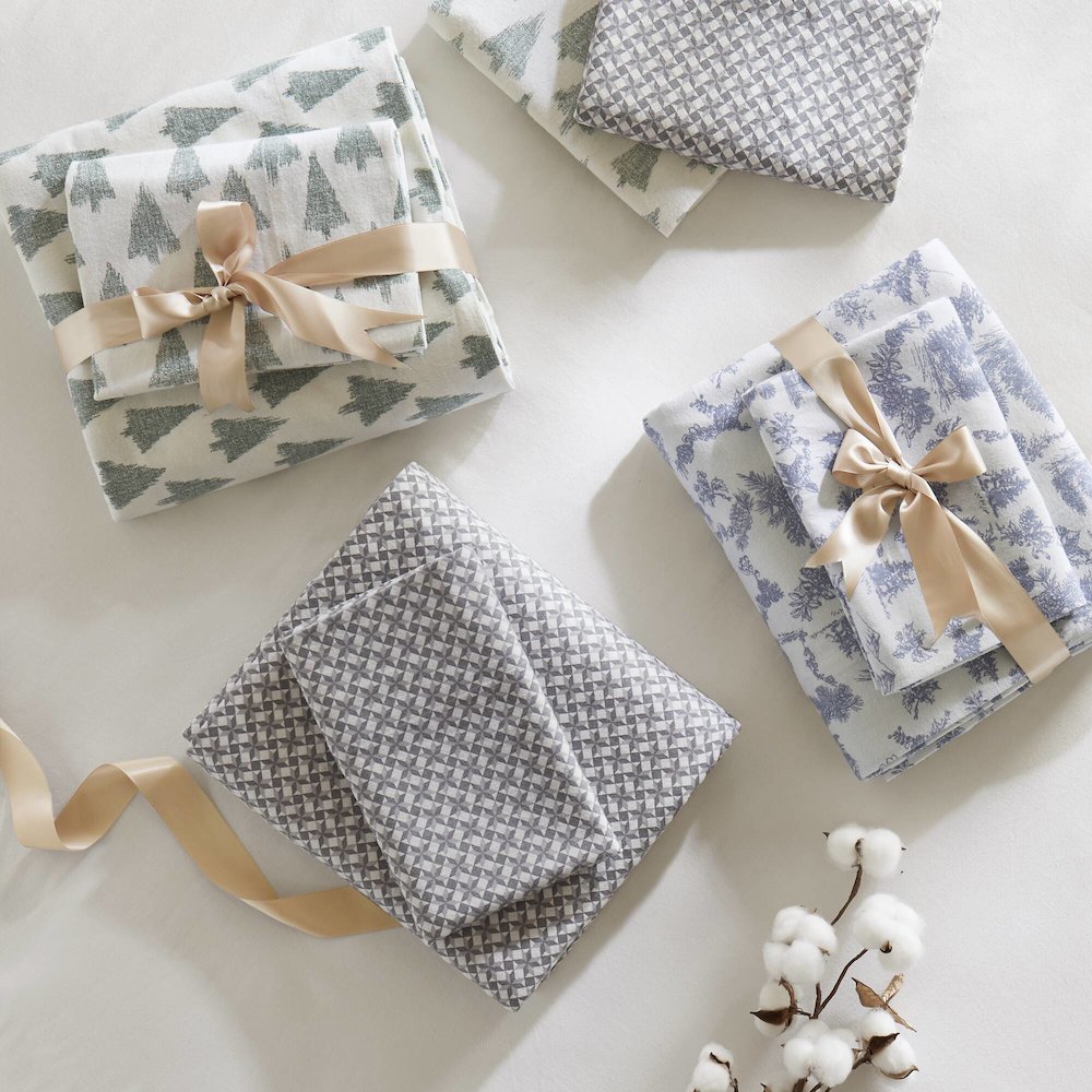 Cozy Flannel 100% Cotton Flannel Printed Sheet Set, Ikat tree color