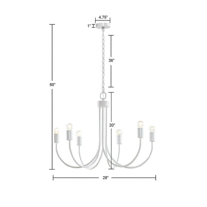 6-Light Metal Chandelier