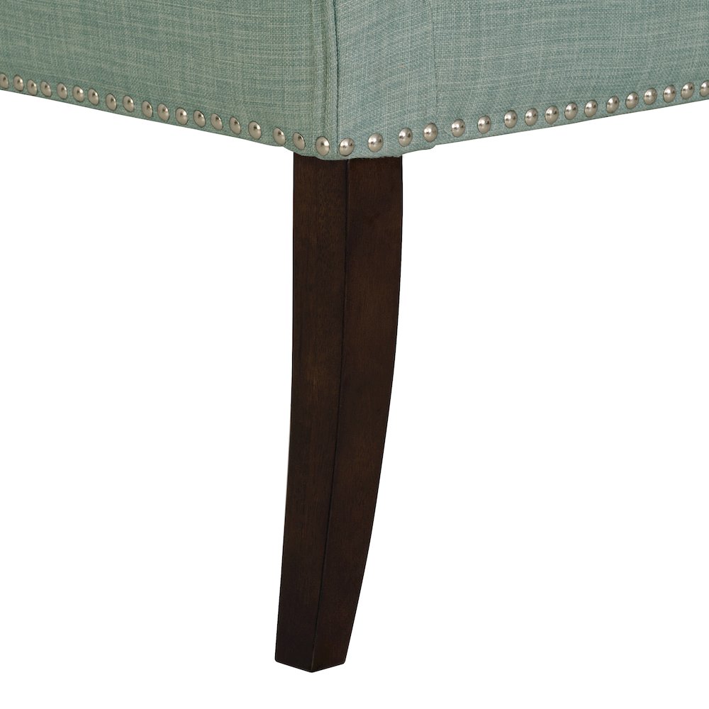49.5" Upholstered Bench with Back & Wood Legs