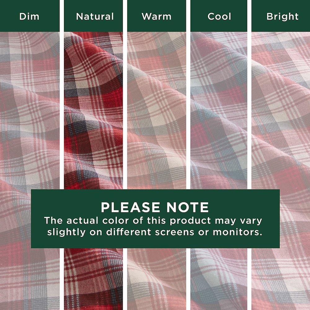 Cotton Flannel Sheet Set in Red Plaid