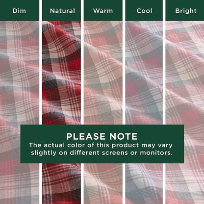 Cotton Flannel Sheet Set in Red Plaid