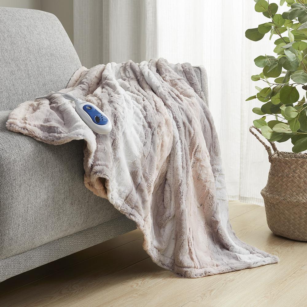 Oversized Faux Fur Heated Throw