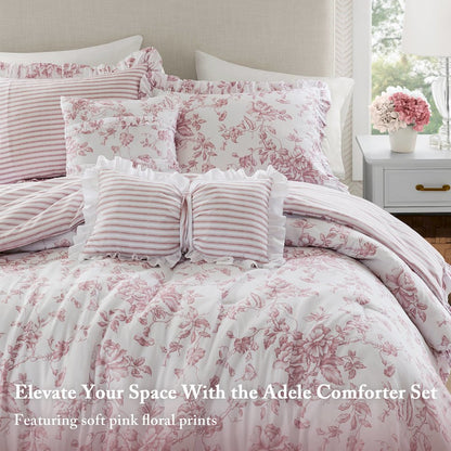 5 Pieces Comforter Set with Decorative Pillows