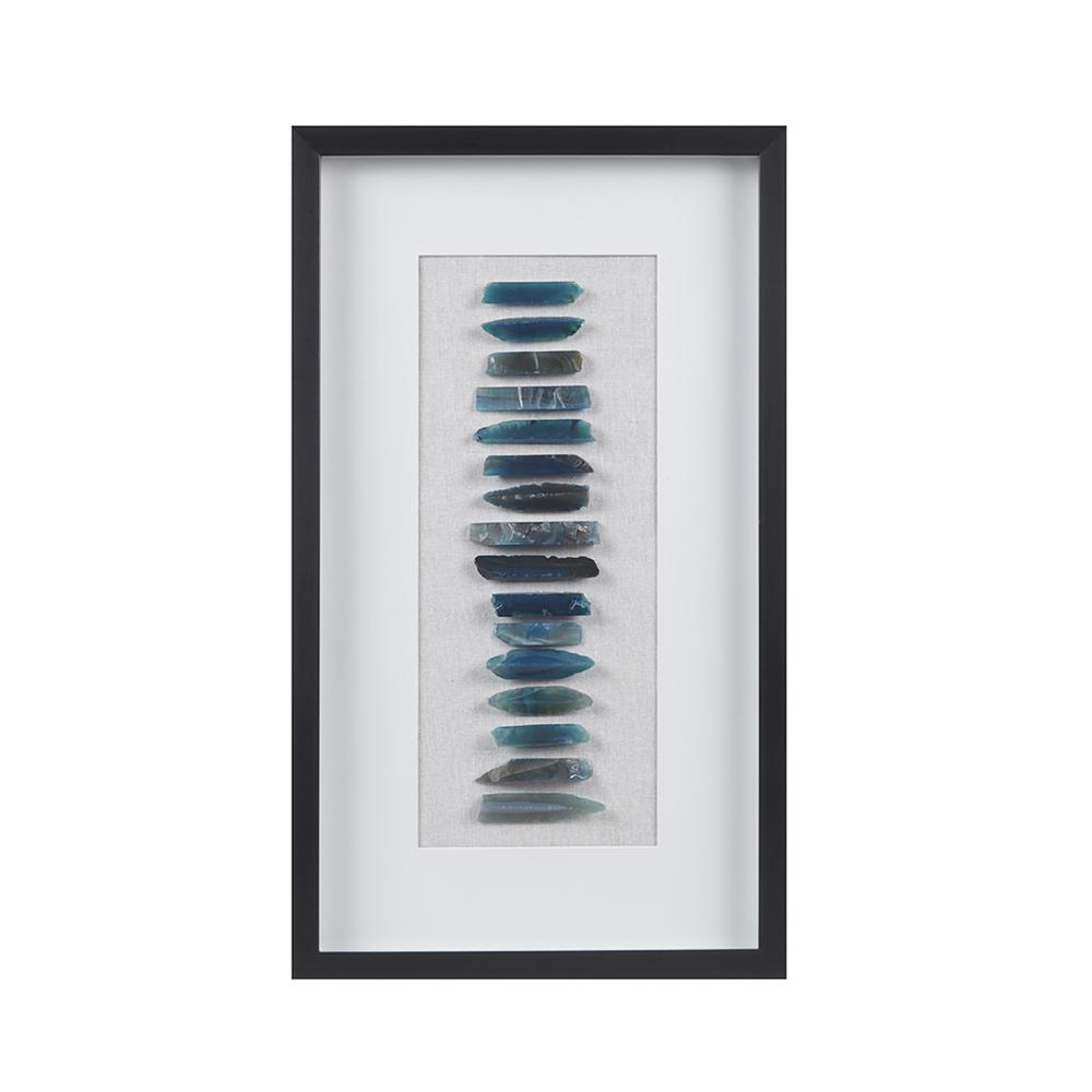 Framed Blue Agate Shadowbox Wall Decor Panel