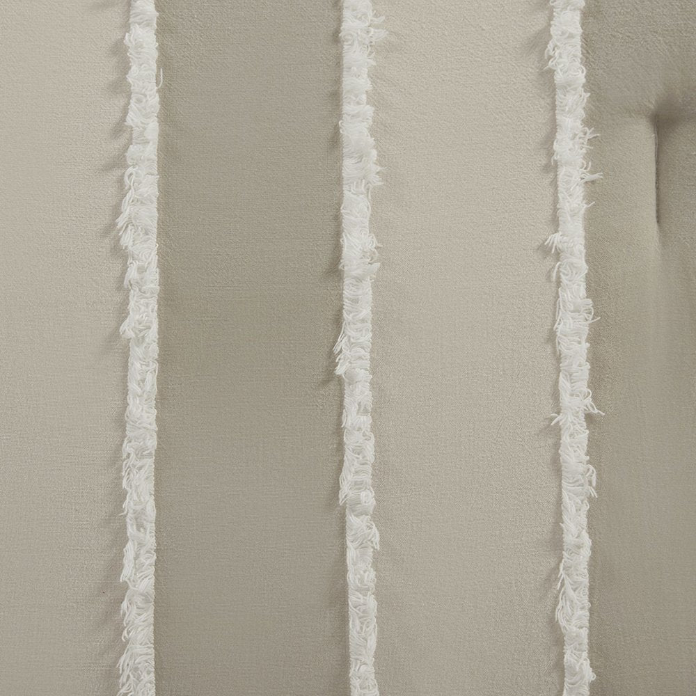 Shay 3 Piece Striped Cotton Comforter Set, Taupe color