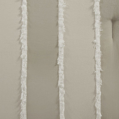 Shay 3 Piece Striped Cotton Comforter Set, Taupe color