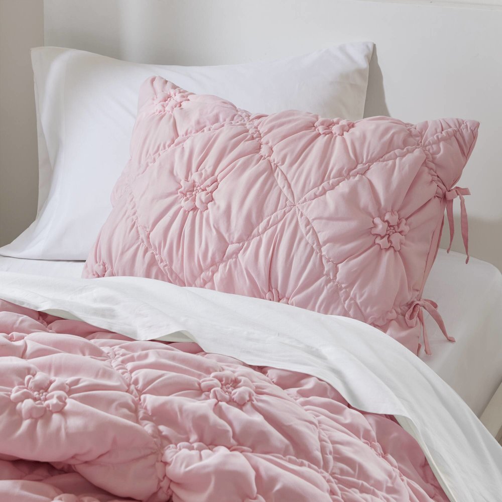 Lily 2PCS Comforter Set, Pink color